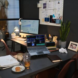 Home Office Workspace Supporting Remote Work and Coding Tasks